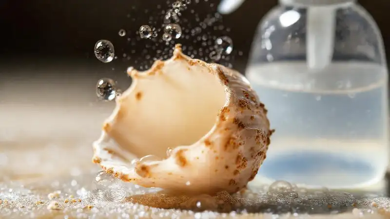 Con vinagre, la concha brilla