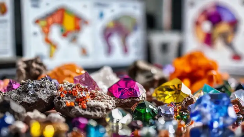 Laboratorio presenta minerales y geometrías vibrantes